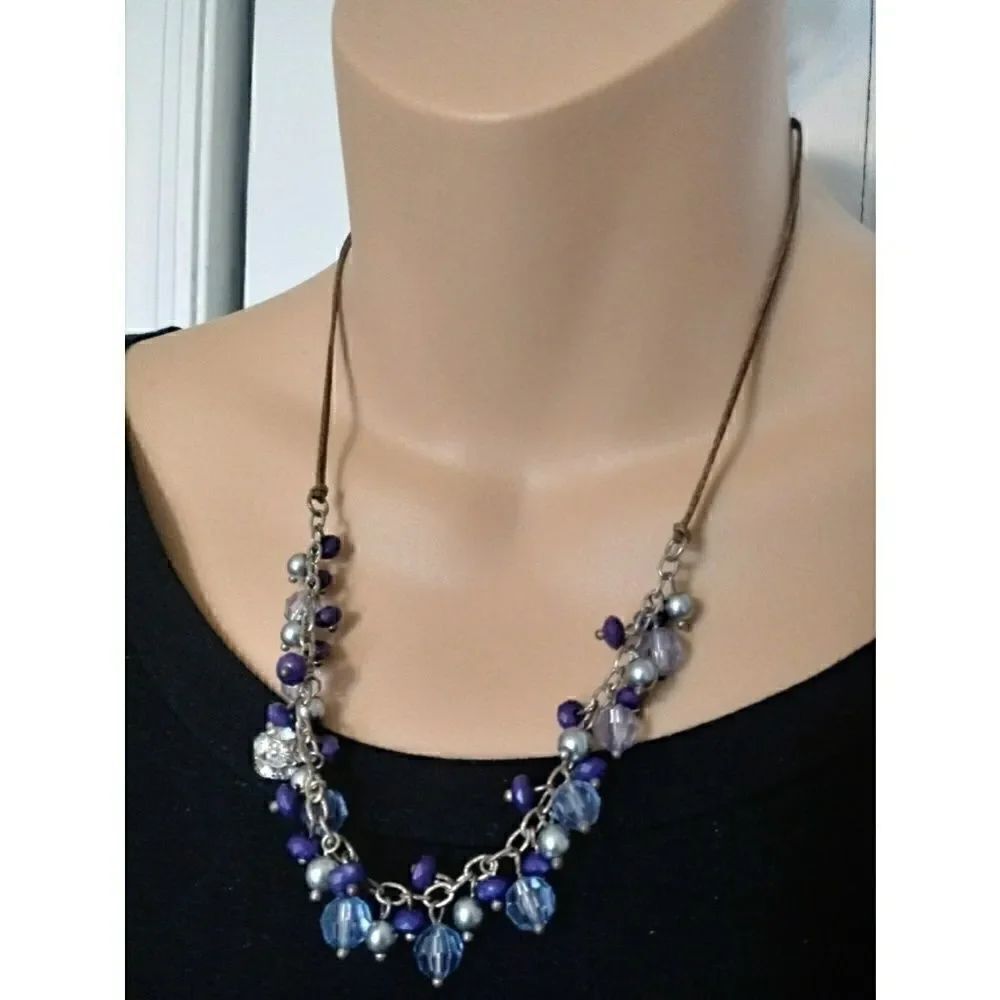 5/$25 Aeropostale Necklace with Blue Beads